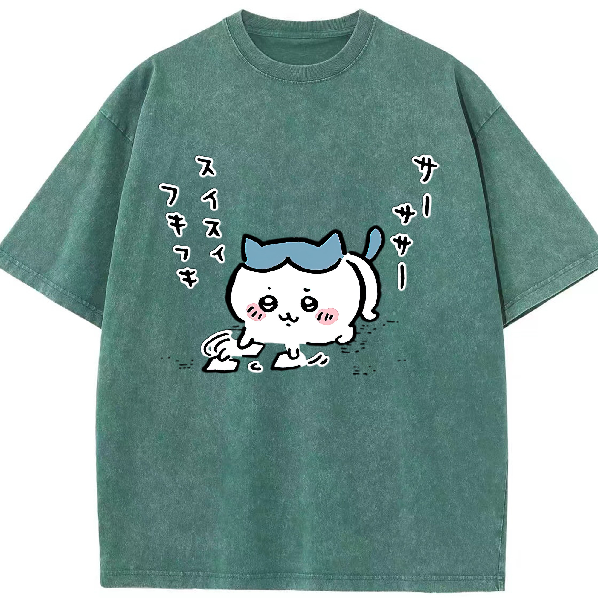 （画像用） ちいかわ ハチワレ Chii-kawa hachiware 綿100% ヴィンテージ風 半袖Tシャツ（フロントプリント）